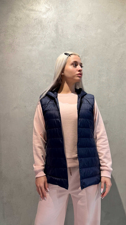  MARINA SLEEVELESS JACKET DARK BLUE - Vesta Donna 
