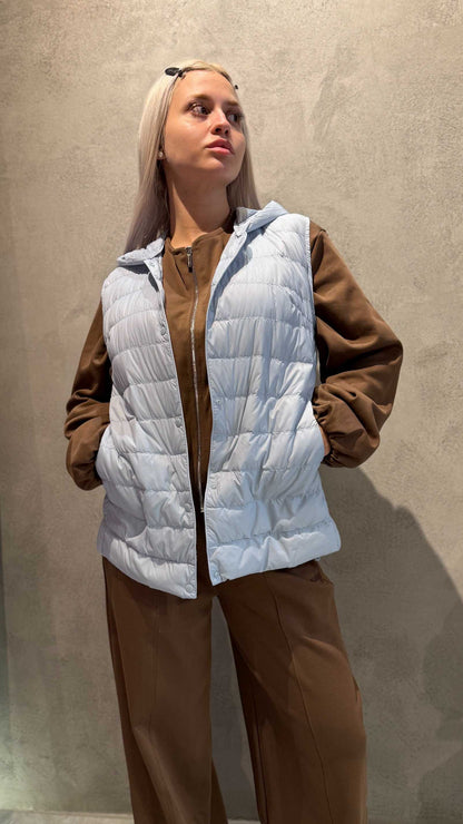  MARINA SLEEVELESS JACKET LIGHT BLUE - Vesta Donna 