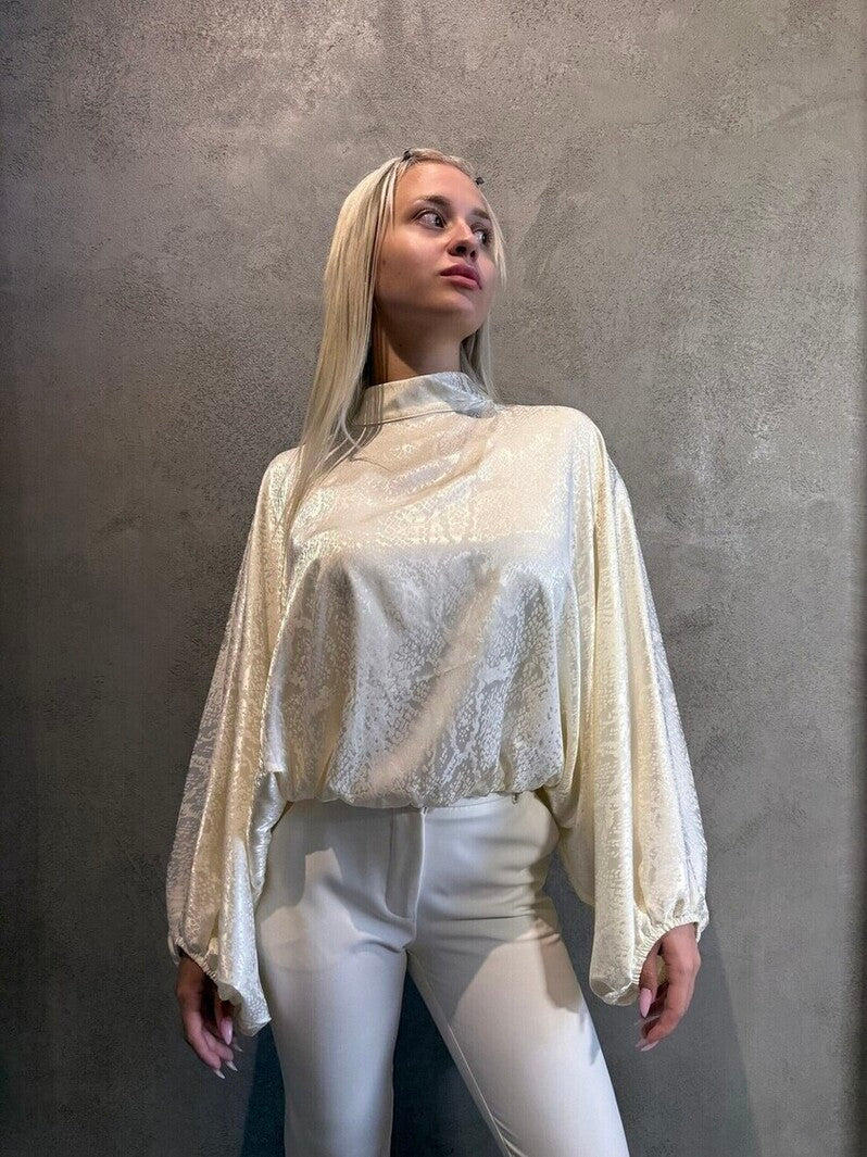  MAYLA TOP ECRU SNAKE - Vesta Donna 