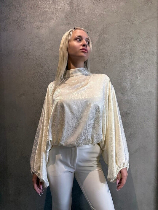  MAYLA TOP ECRU SNAKE - Vesta Donna 