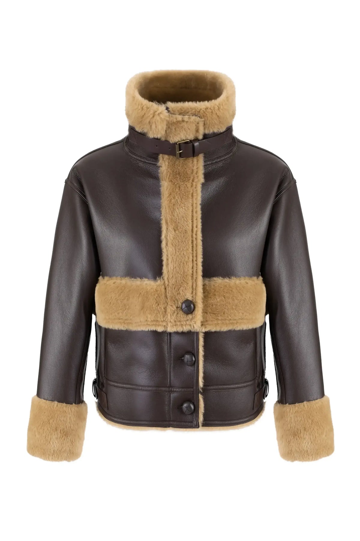  SINTHIA AVIATOR JACKET BROWN - Vesta Donna 