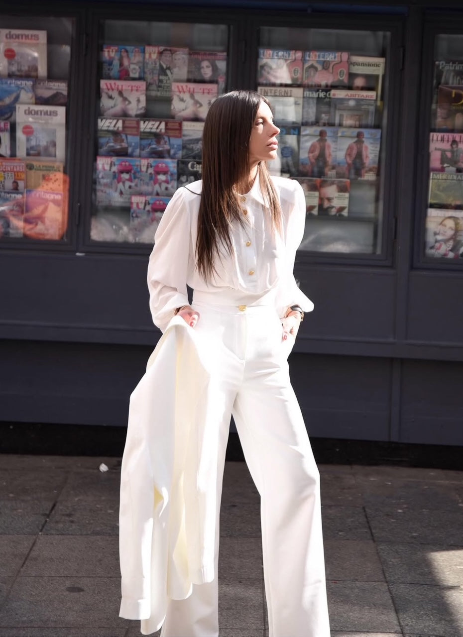  SUSAN CROPPED SHIRT WHITE - Vesta Donna 