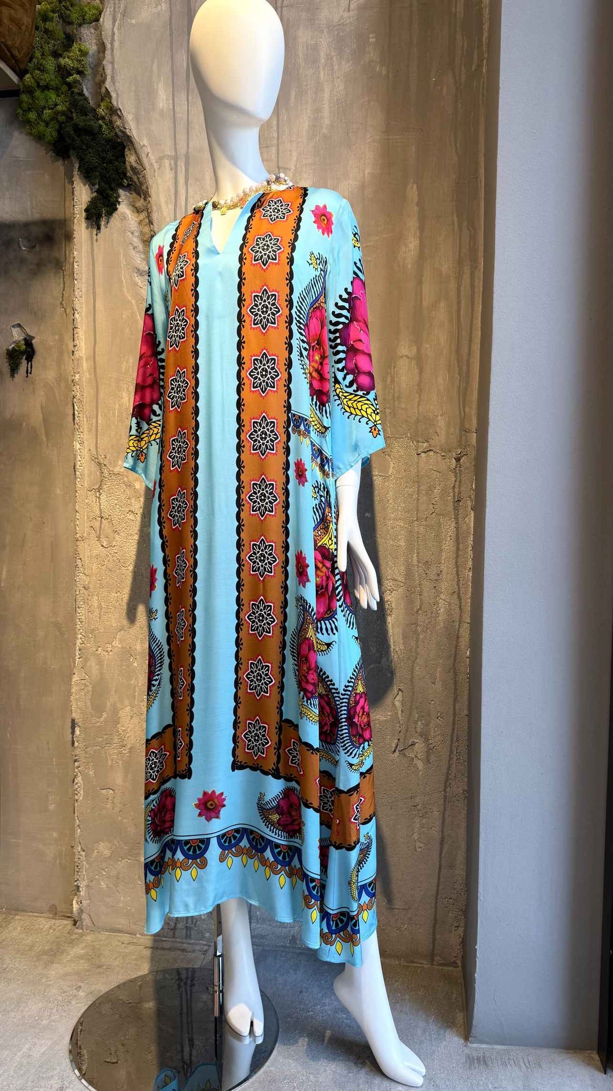  FREYA CAFTAN DRESS CIEL - Vesta Donna 