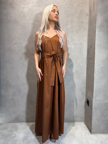  TASSIA DRESS CHOCOLATE - Vesta Donna 