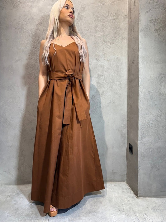  TASSIA DRESS CHOCOLATE - Vesta Donna 
