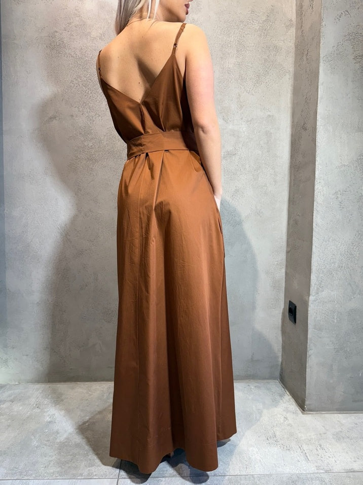  TASSIA DRESS CHOCOLATE - Vesta Donna 