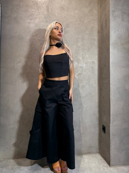  VIKTORIA BUSTIER TOP BLACK - Vesta Donna 