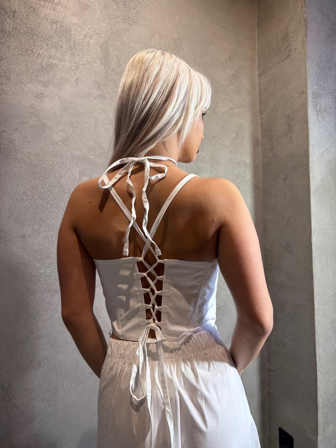  VIKTORIA BUSTIER TOP WHITE - Vesta Donna 
