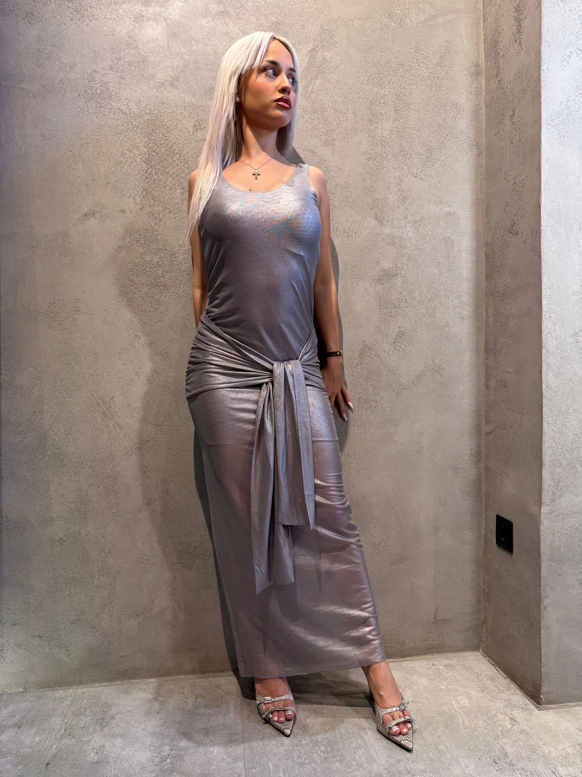  NETA DRESS SILVER - Vesta Donna 