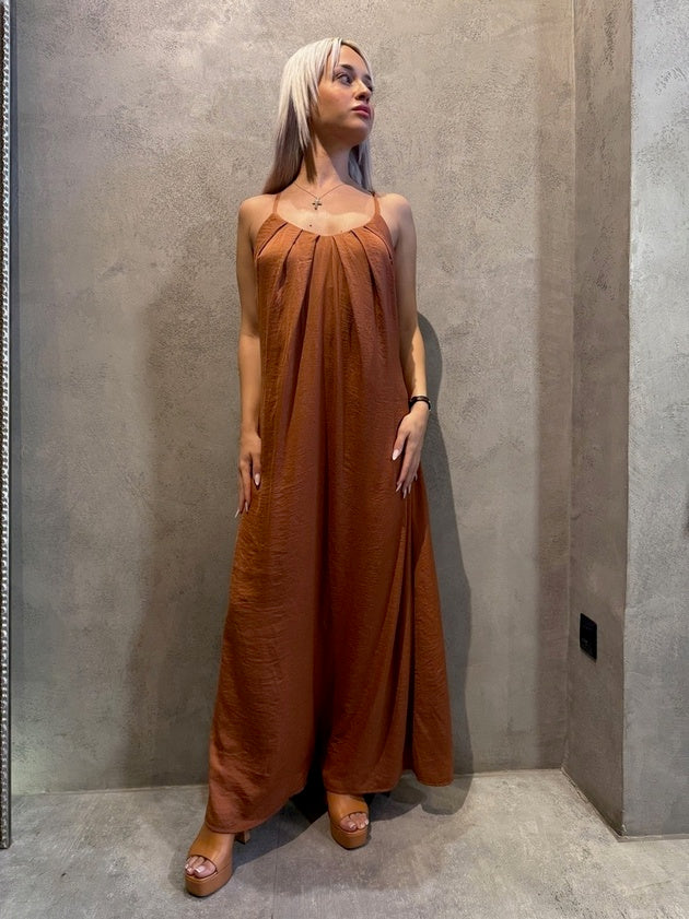  MACEY DRESS BROWN - Vesta Donna 
