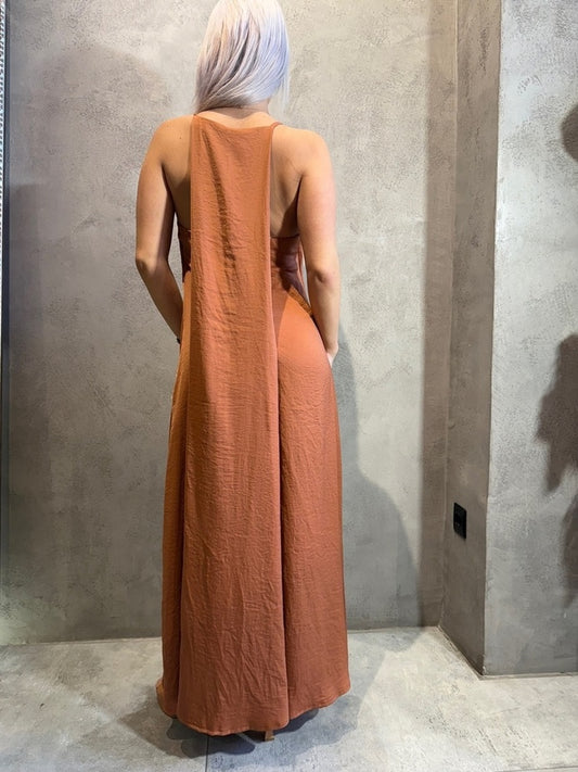  MACEY DRESS BROWN - Vesta Donna 
