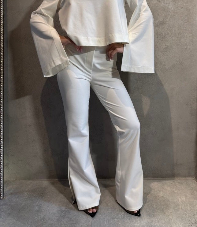  MAIA FLARE PANTS ECRU - Vesta Donna 