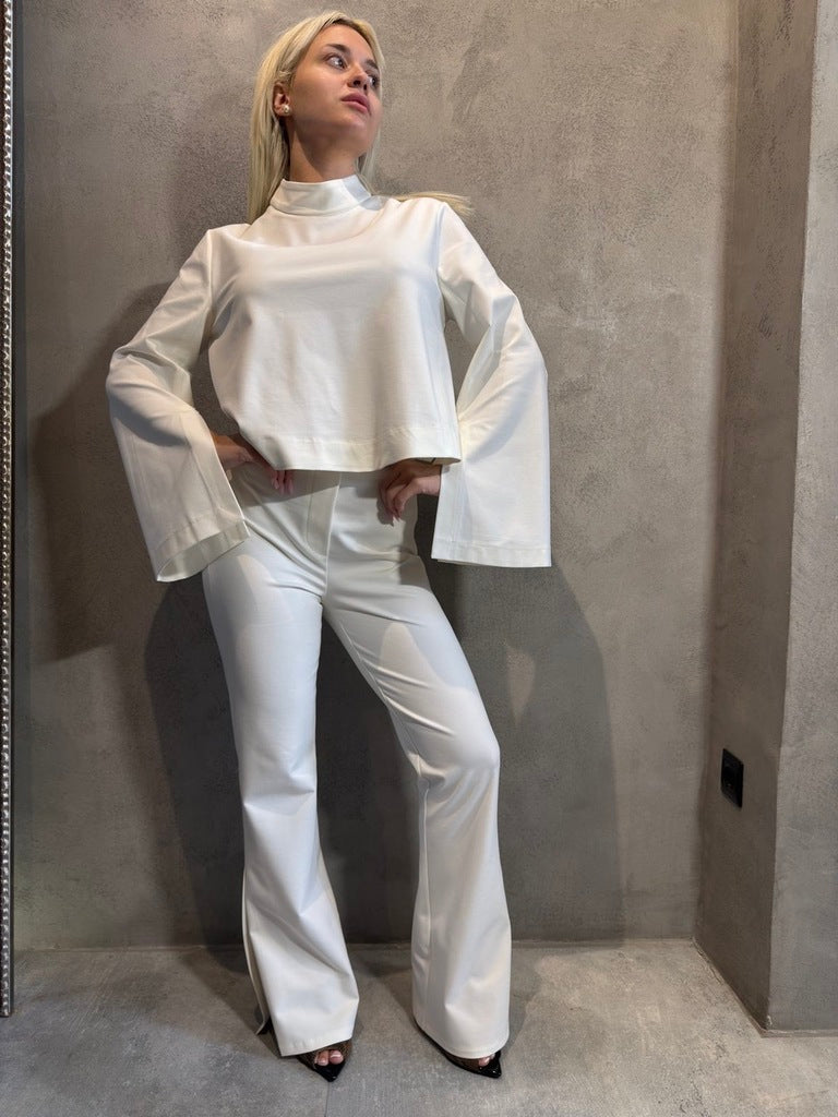  MAIA FLARE PANTS ECRU - Vesta Donna 