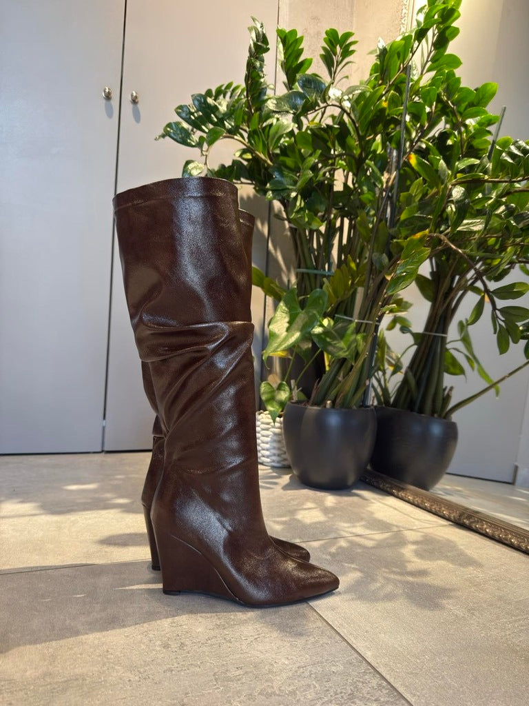  BELINDA KNEE HIGH BOOTS BROWN - Vesta Donna 