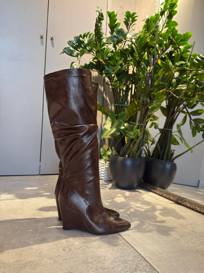  BELINDA KNEE HIGH BOOTS BROWN - Vesta Donna 