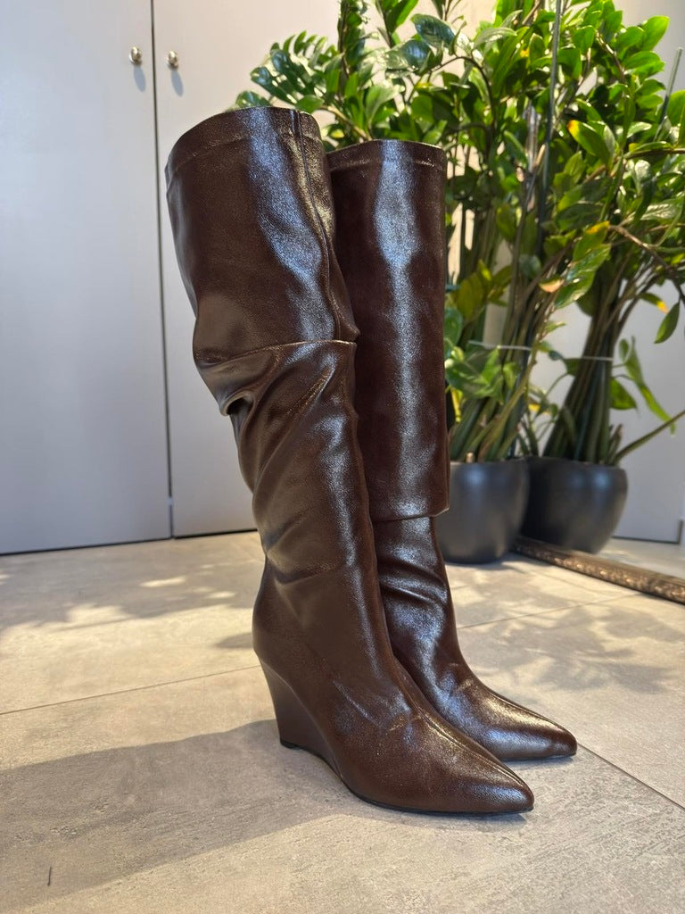  BELINDA KNEE HIGH BOOTS BROWN - Vesta Donna 