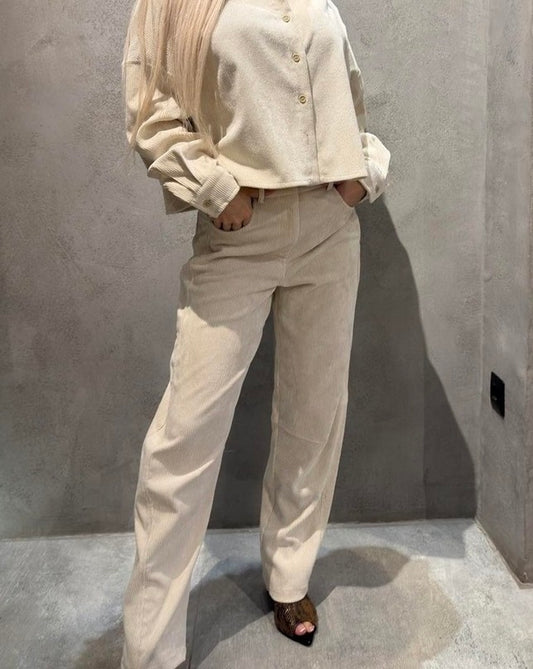  LEANNE PANTS ECRU - Vesta Donna 