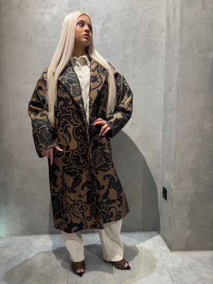  SCARLET LONG COAT BROWN - Vesta Donna 
