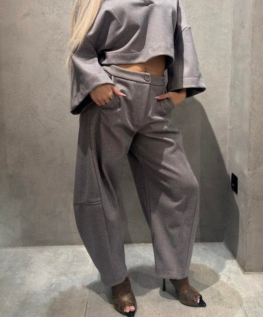  JACKIE FLEECE PANTS GREY - Vesta Donna 