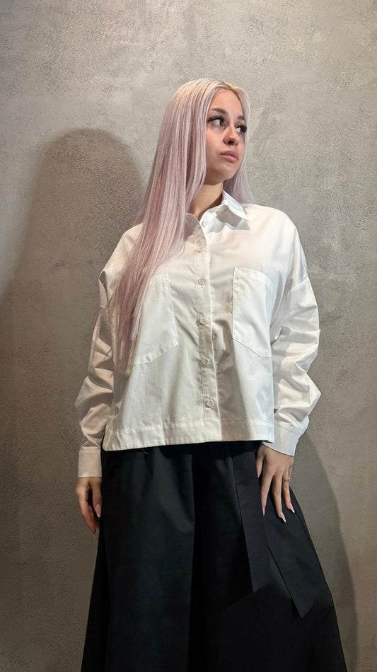  LUCINDA CROPPED SHIRT WHITE - Vesta Donna 