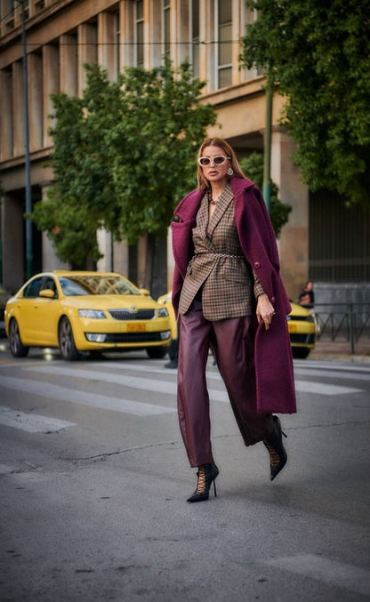  JESSIE TEDDY COAT BORDEAUX - Vesta Donna 