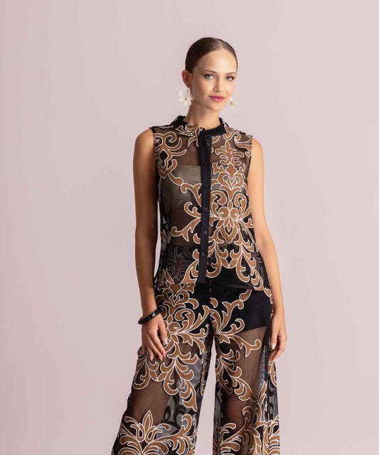  KALLIOPI SLEEVELESS TOP BLACK - Vesta Donna 