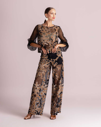  KALLIOPI LONG SLEEVE SET BLACK - Vesta Donna 