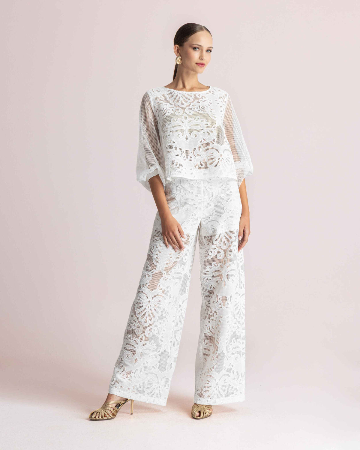  KALLIOPI LONG SLEEVE SET WHITE - Vesta Donna 