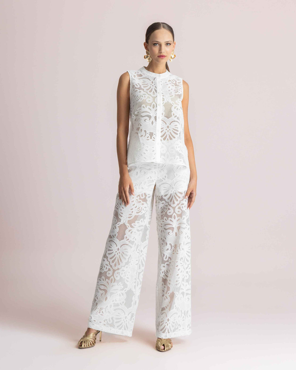  KALLIOPI SLEEVELESS SET WHITE - Vesta Donna 