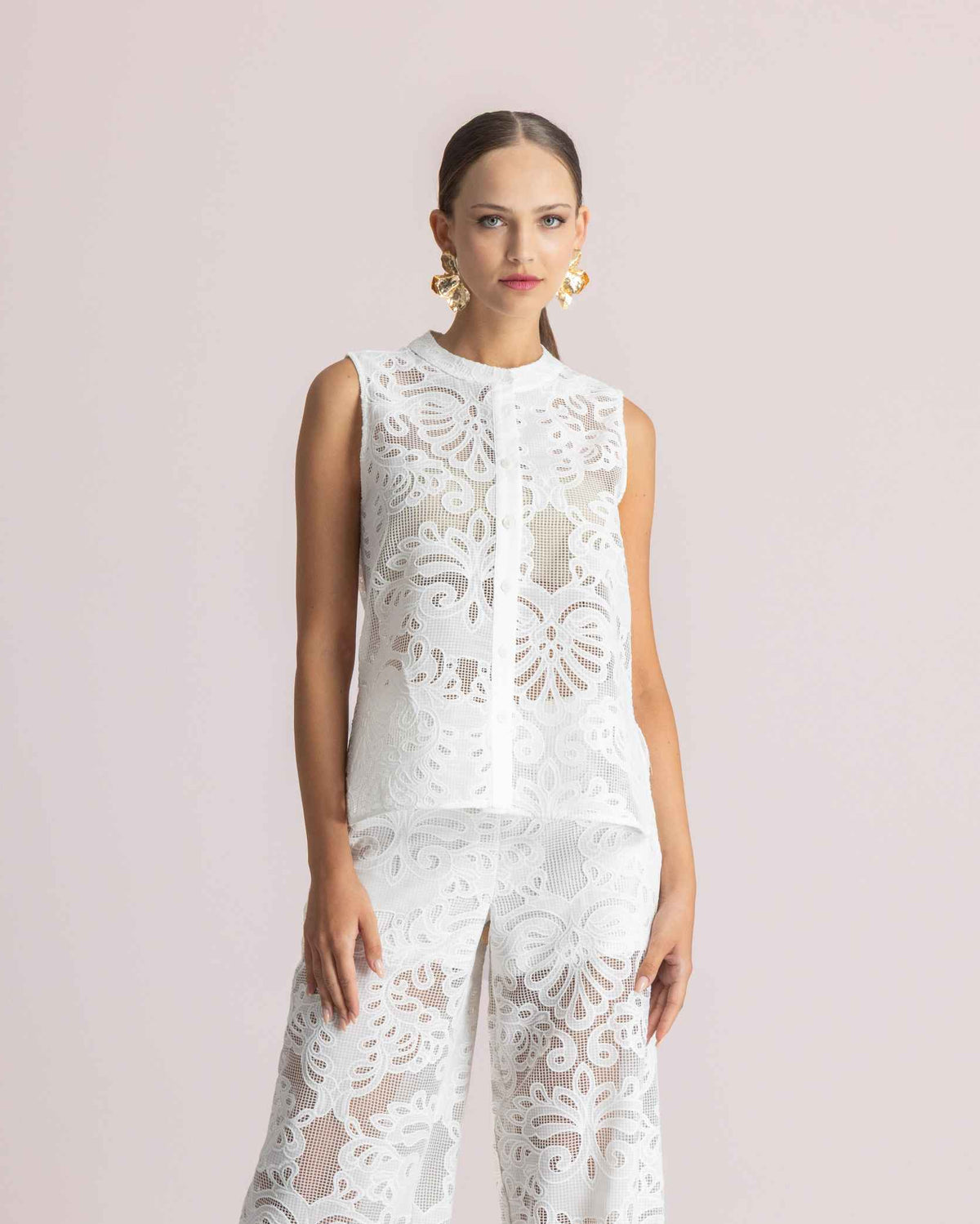  KALLIOPI SLEEVELESS SET WHITE - Vesta Donna 
