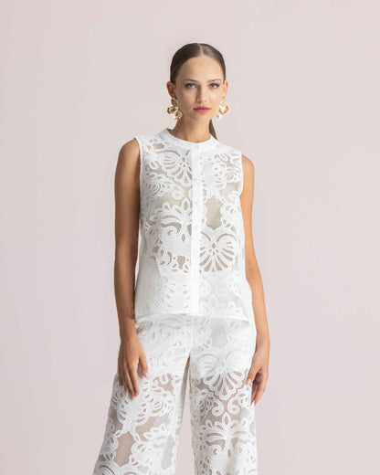  KALLIOPI SLEEVELESS SET WHITE - Vesta Donna 