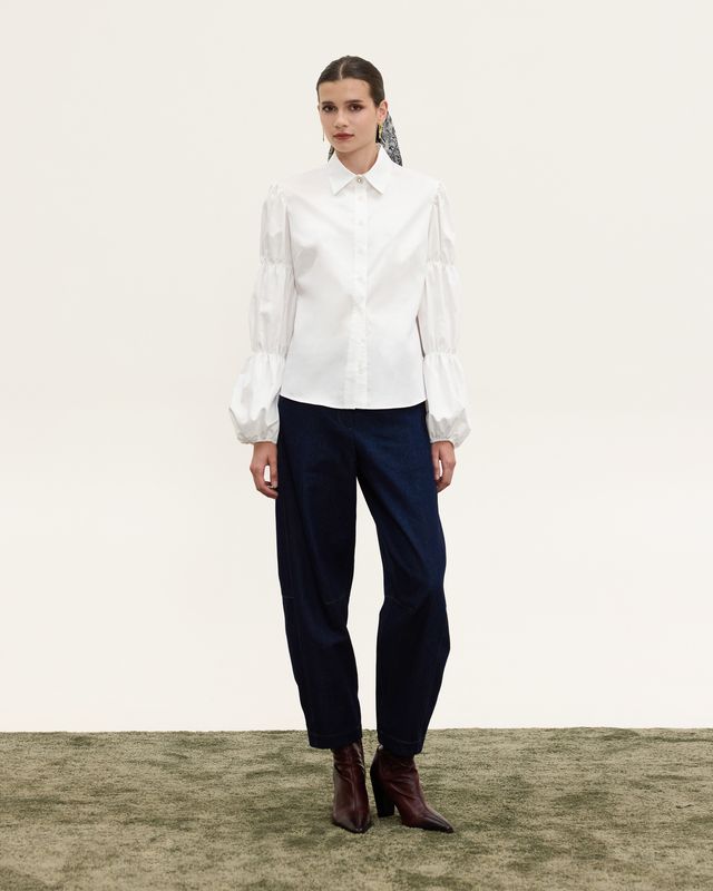  CELESTE BALLOON SLEEVE SHIRT WHITE - Vesta Donna 
