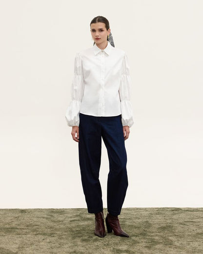  CELESTE BALLOON SLEEVE SHIRT WHITE - Vesta Donna 