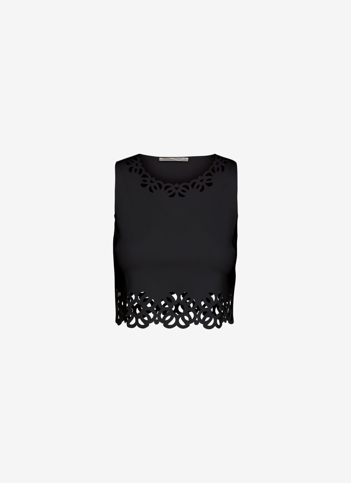  LILY CROPPED TANK TOP BLACK - Vesta Donna 