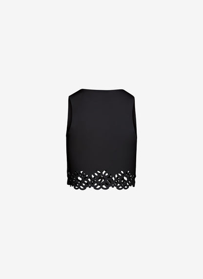  LILY CROPPED TANK TOP BLACK - Vesta Donna 