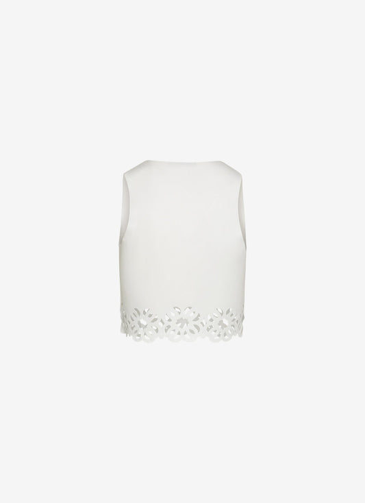  LILY CROPPED TANK TOP WHITE - Vesta Donna 