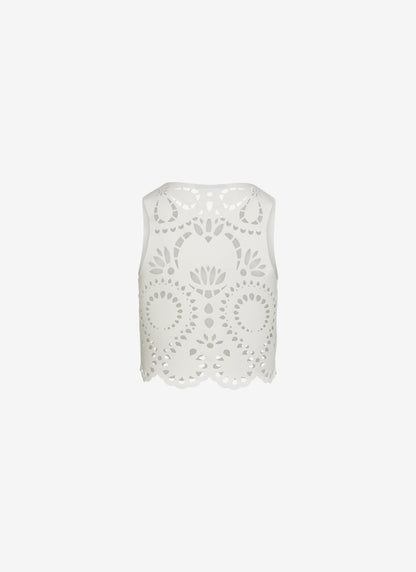 VANESSA CROPPED TANK TOP WHITE - Vesta Donna 