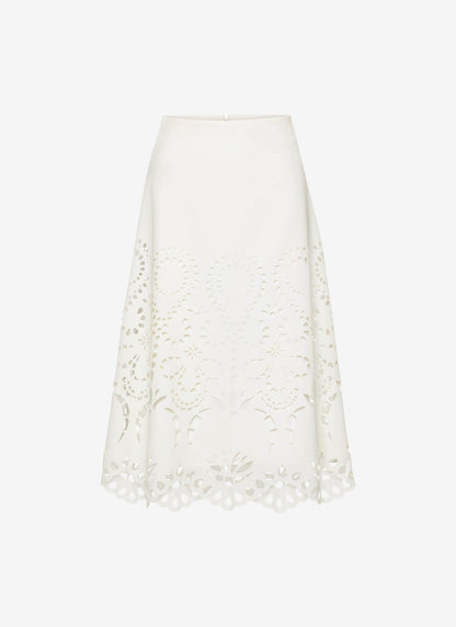  VANESSA MIDI SKIRT A-LINE WHITE - Vesta Donna 