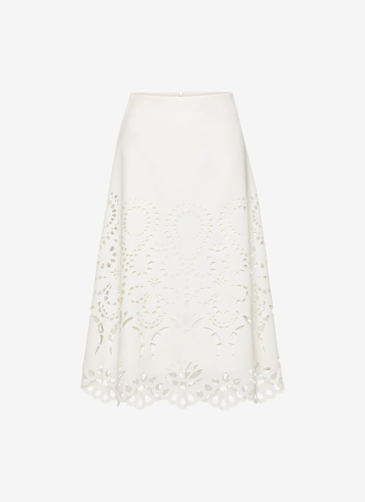  VANESSA MIDI SKIRT A-LINE WHITE - Vesta Donna 