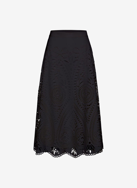 NORA MIDI SKIRT A-LINE BLACK - Vesta Donna 