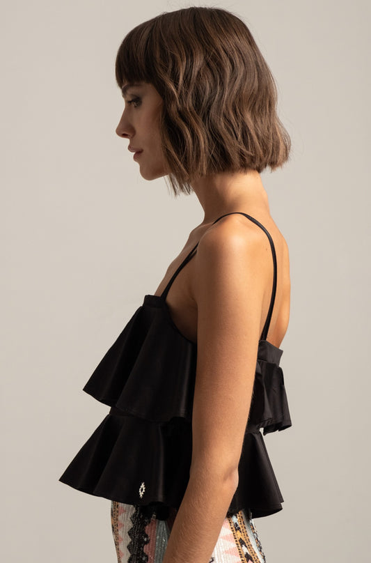  TWIRL TOP BLACK - Vesta Donna 