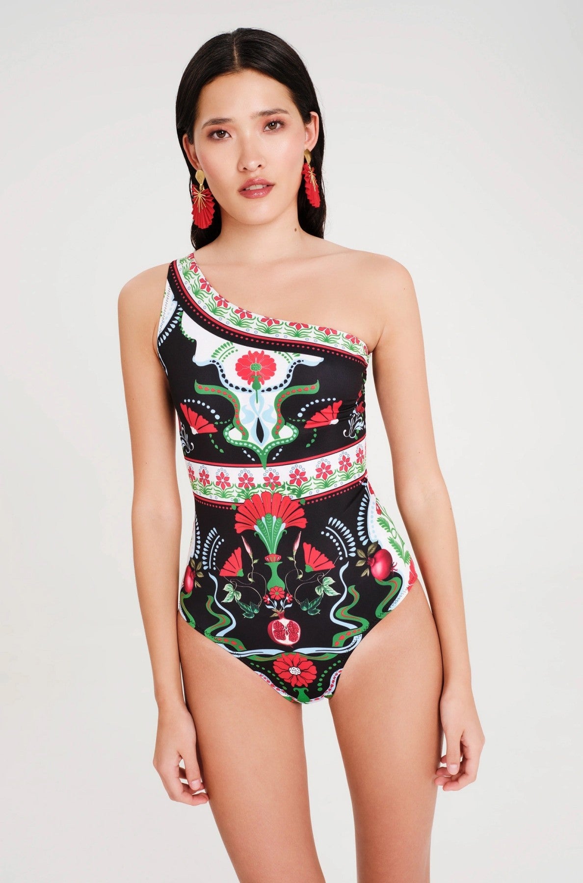  POMEGRANATE ONE SHOULDER SWIMSUIT - Vesta Donna 