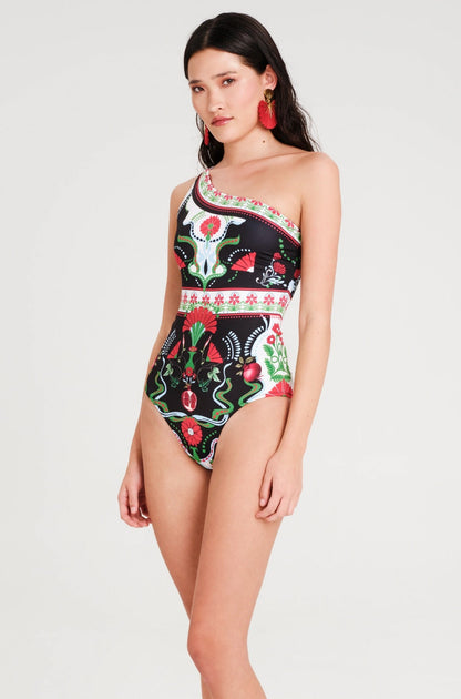  POMEGRANATE ONE SHOULDER SWIMSUIT - Vesta Donna 