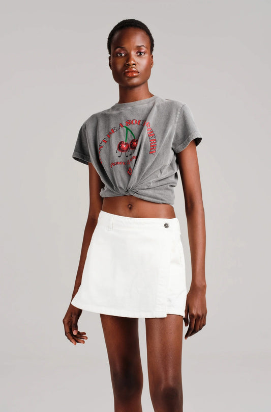  INSTINCT DENIM SHORTS WHITE - Vesta Donna 