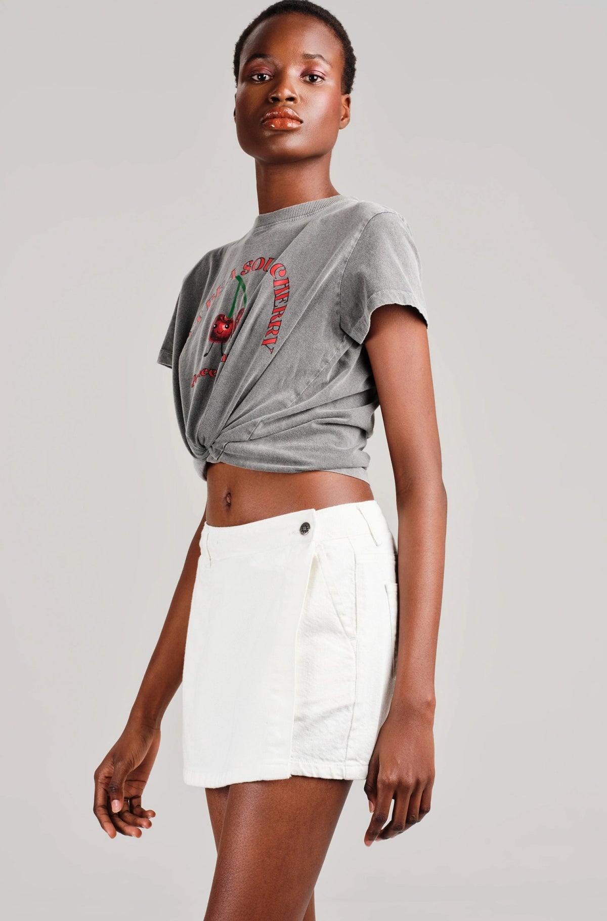  INSTINCT DENIM SHORTS WHITE - Vesta Donna 