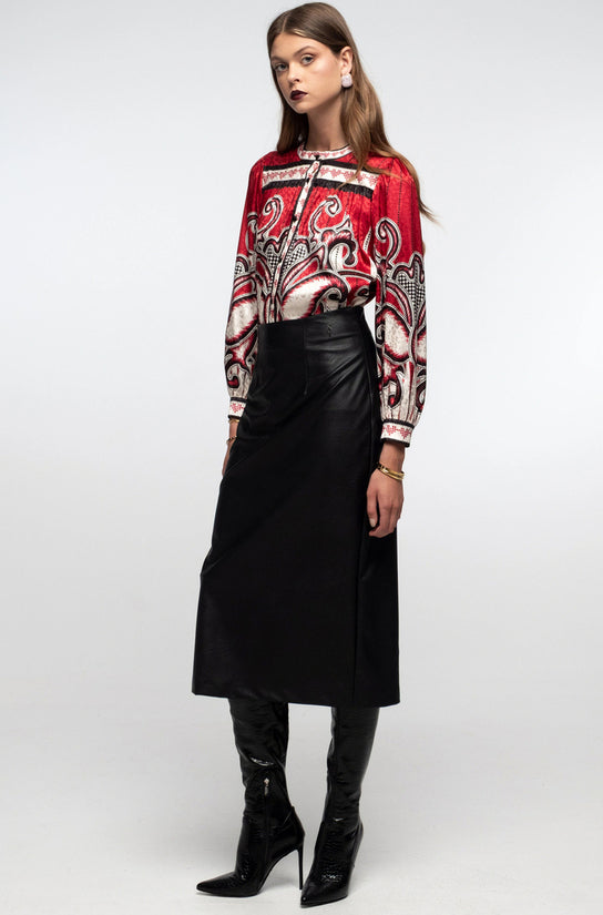  LIQUORICE MIDI SKIRT BLACK - Vesta Donna 