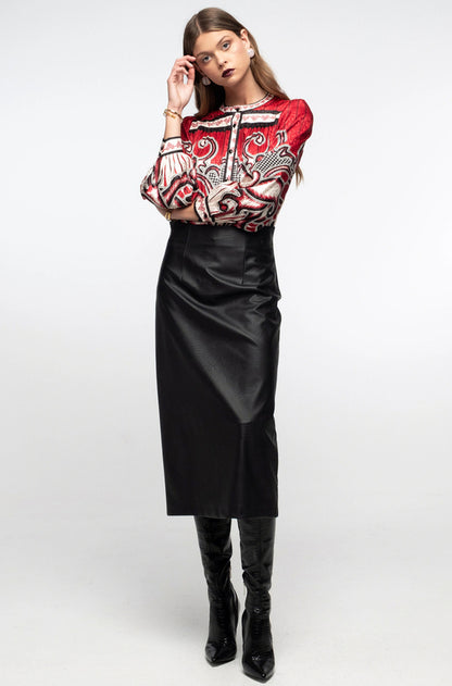  LIQUORICE MIDI SKIRT BLACK - Vesta Donna 