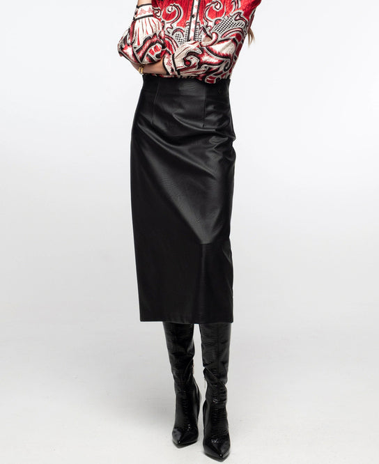  LIQUORICE MIDI SKIRT BLACK - Vesta Donna 