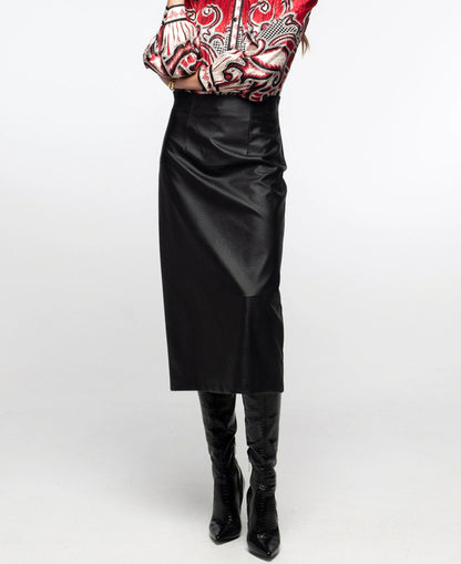  LIQUORICE MIDI SKIRT BLACK - Vesta Donna 
