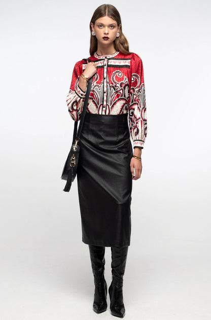  LIQUORICE MIDI SKIRT BLACK - Vesta Donna 